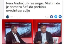 Иван Андрић у Прессингу: Мислим да је намера СзС да прекину евроинтеграције; Ђорђе Вукадиновић: Заједнички опозициони програм треба да се сведе на четири до пет тачака – ако Вучић распише изборе у марту, права опозиција на њима неће учествовати